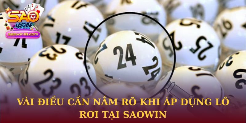 Vài điều cần nắm rõ khi áp dụng lô rơi tại Saowin